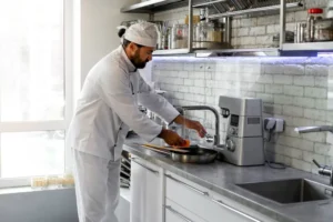 Móveis em inox e aço são ideais para cozinhas industriais e residenciais modernas, oferecendo durabilidade, higiene e elegância ao ambiente.
